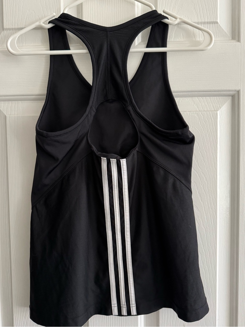 adidas Black Racerback Tank with White Stripes - Picture 5 of 5